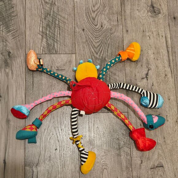 JellyCat Kitten Sam Spider Colorful Developmental Rattle and Crincle Toy - Picture 3 of 6